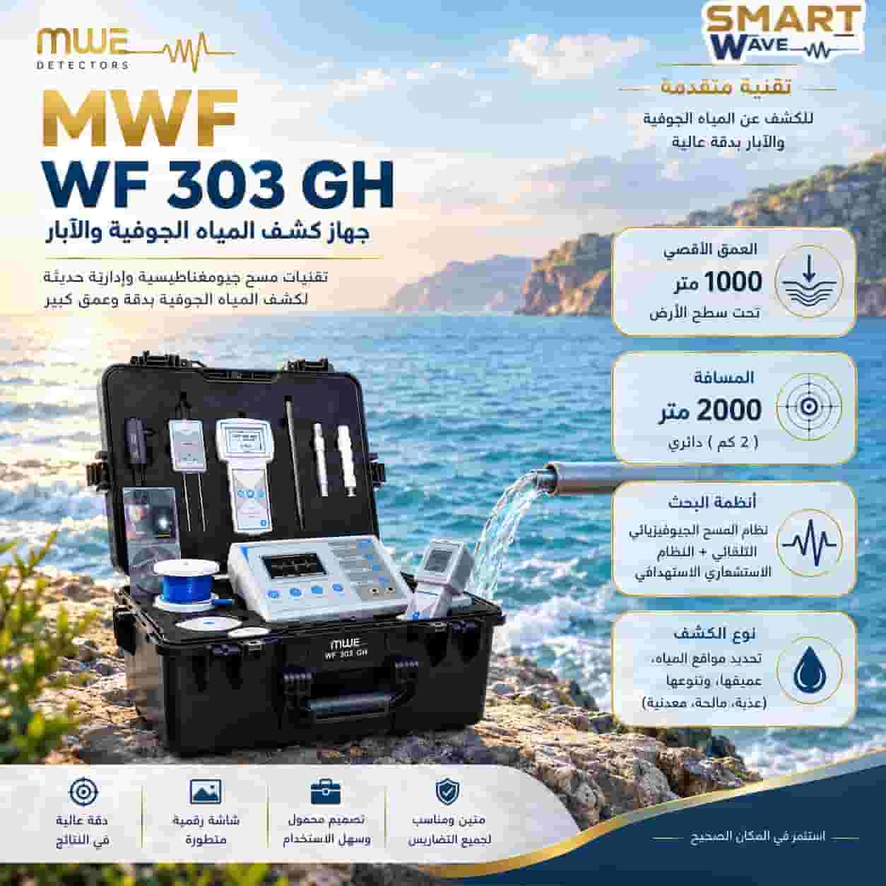 💧 اكتشف سر المياه الجوفية بأقوى تقنية جهاز wf303 من شركة mwf